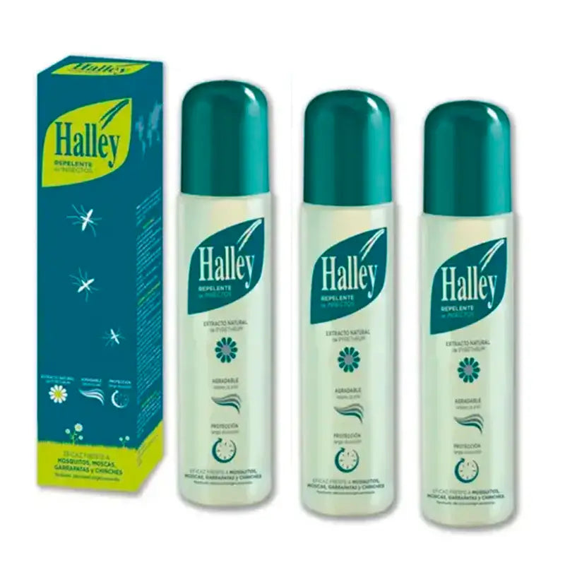 Halley Repelente de Insectos, Embalagem 3 x 250 ml