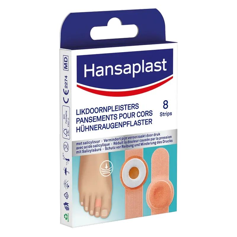 Hansaplast Ligadura com ácido salicílico para calos e calosidades, 8 unid.