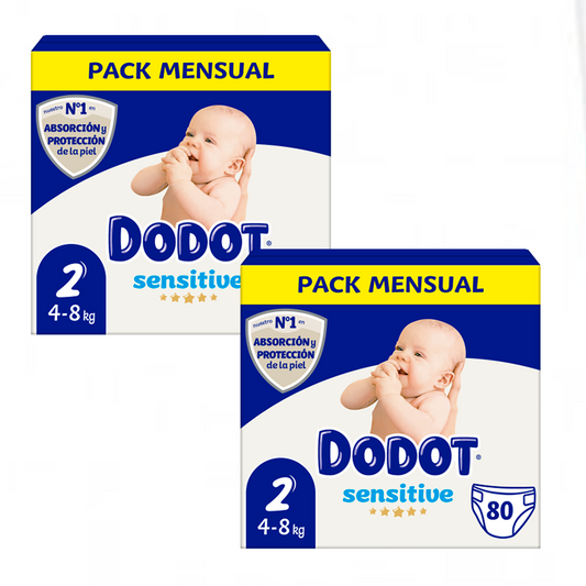 Embalagem Dodot Sensitive Newborn Box Tamanho 2, 2 x 80 unidades