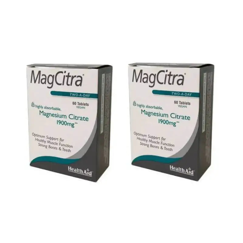 Healthaid Magcitra Citrato de Magnésio 1900 Mg, 2X60 Comprimidos