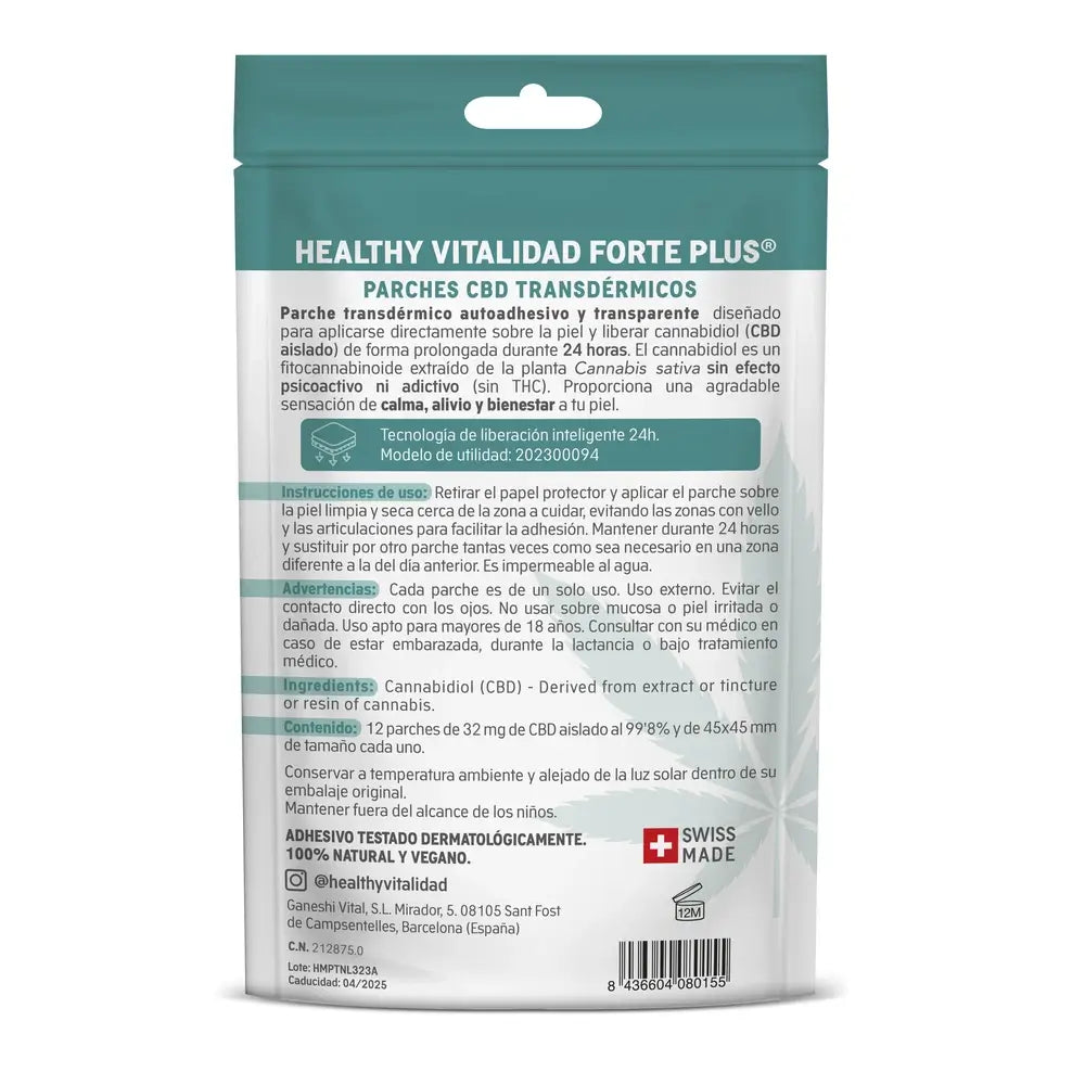 Vitalidade Saudável Forte Plus Vitalidade Saudável Forte Plus Cbd Patches 12Ud.