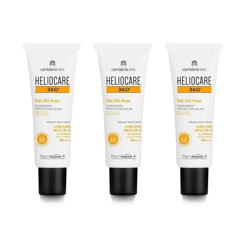 Heliocare 360º Gel Sem Óleo Spf 50+, 3X50 Ml