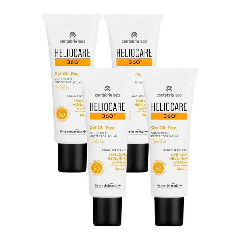 Heliocare 360º Gel Sem Óleo Spf 50+, Embalagem 4 x 50 Ml