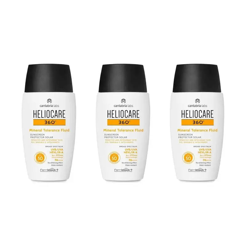 Heliocare 360º Fluido Tolerância Mineral Spf50, 3X50 Ml