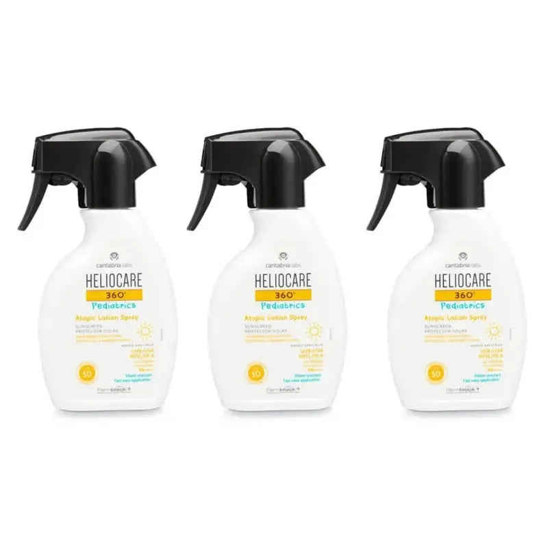 Heliocare 360º Pediatria Loção Atópica Spray Spf50, 3X250 Ml