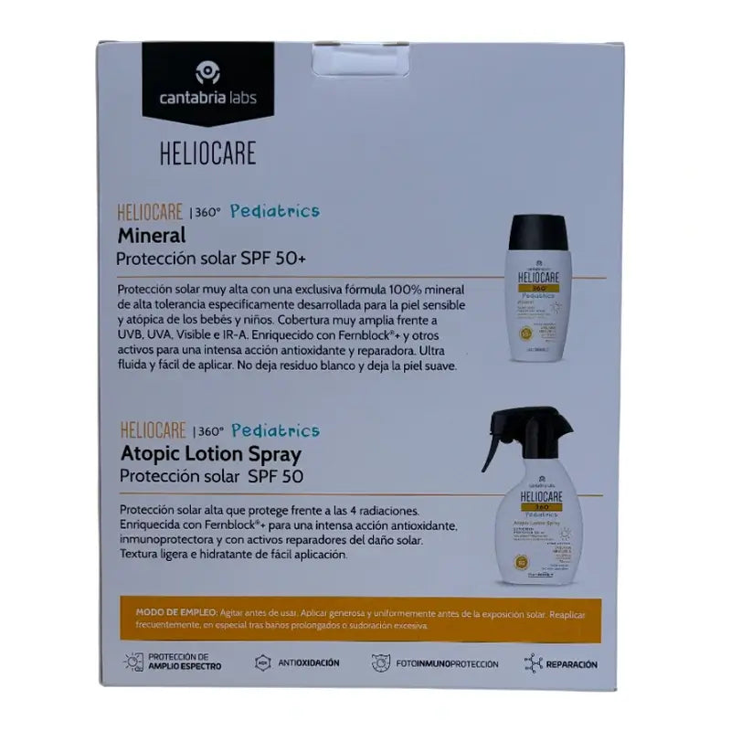 Heliocare 360 Pediatria Mineral Spf 50+ 50 Ml + Heliocare 360 Pediatria Loção Atópica Spray Spf 50 250 Ml