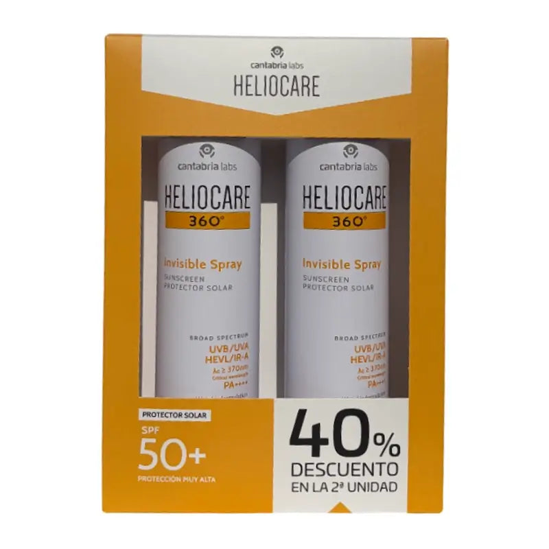 Heliocare Duplo Pack 360 Spray Invisível Spf 50, 2 unidades