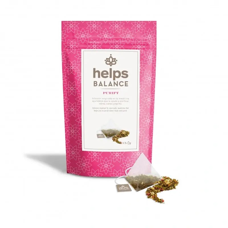 Ajuda a equilibrar Ayurveda Purificar Saco protetor , 15 infusões em pirâmide