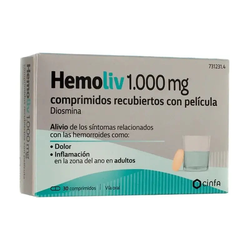 Hemoliv 1000 mg, 30 comprimidos revestidos por película