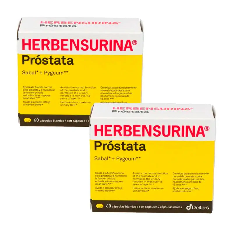 Herbensurina Prostate, Embalagem 2 x 60 cápsulas