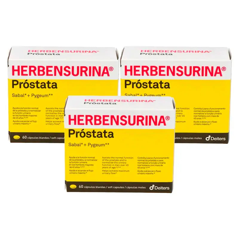 Herbensurina Prostata, Embalagem 3 x 60 cápsulas