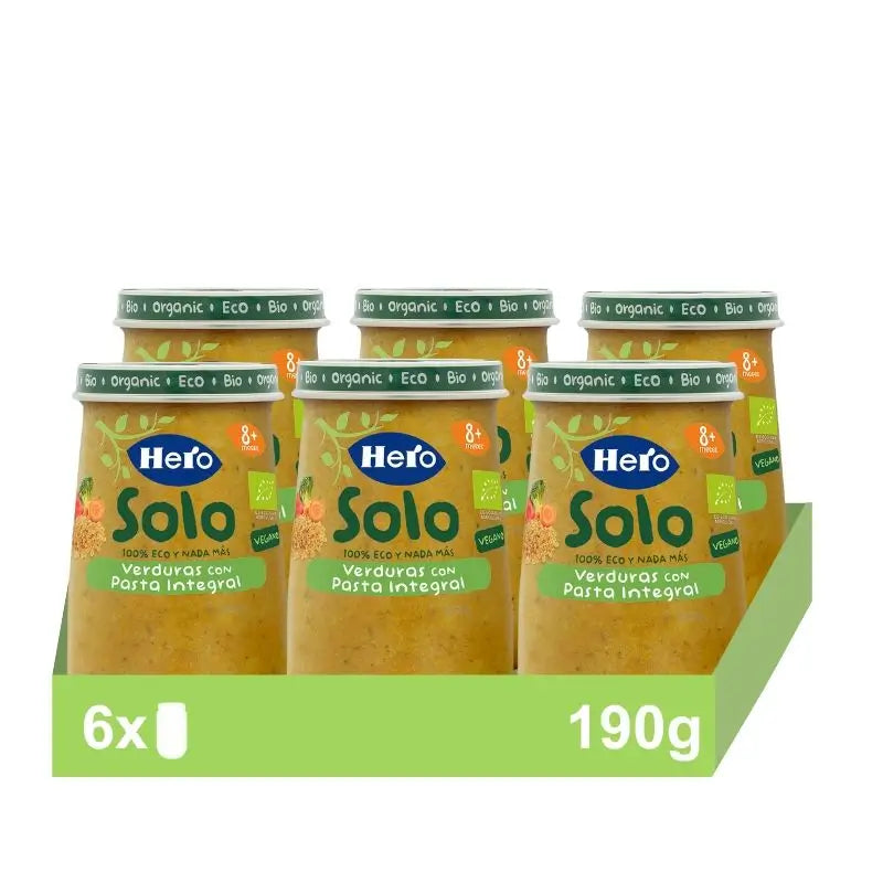 Hero Baby Pack Eco Pack Só Vegetais com Massa Integral, 6 x 190 g