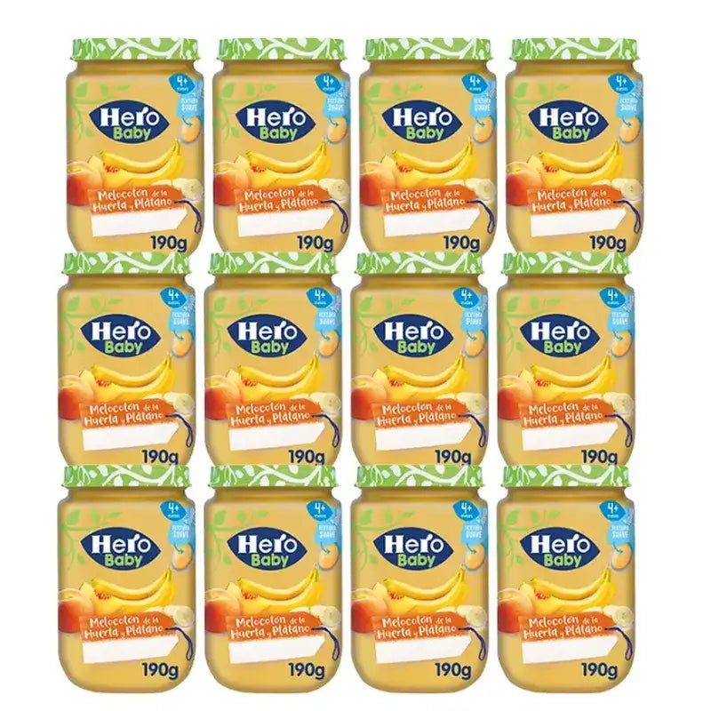 Hero Baby Pack Pêssego Pêssego Banana, 12 X 190 Gr