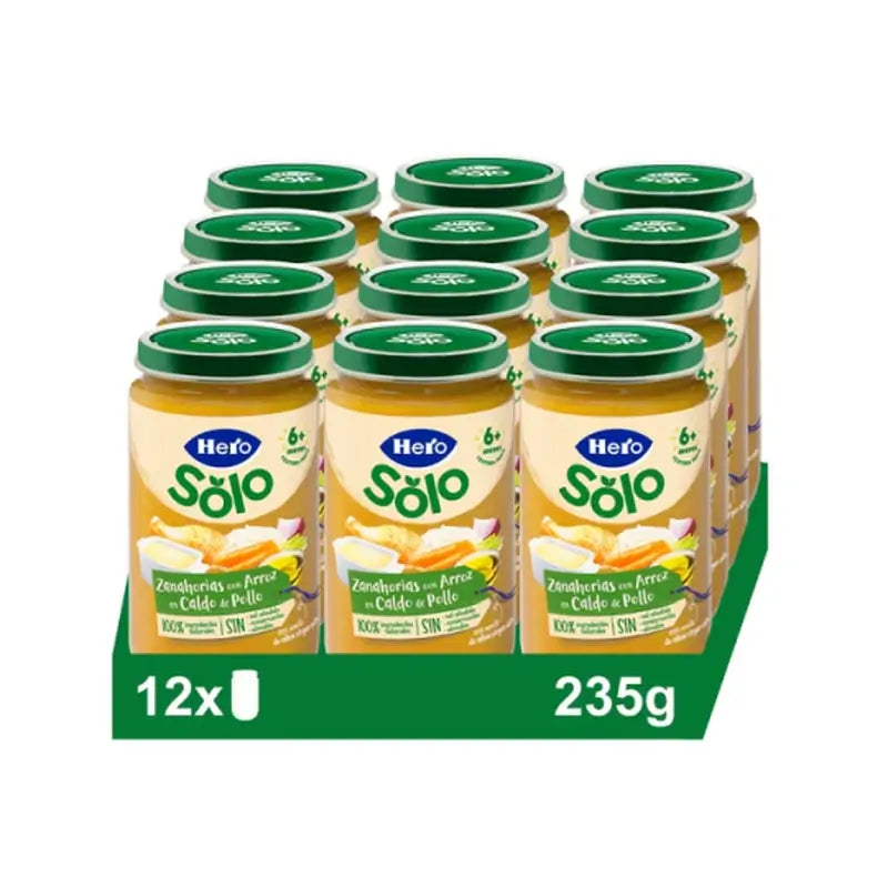 Hero Baby Pack Cenoura Arroz Caldo de Galinha, 12 X 235 Gr