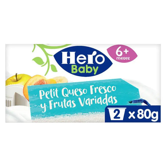 Hero Baby Hero Baby Petit Queijo Fresco e Fruta Sortida Frasco 2X80G