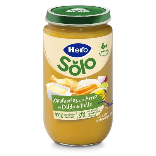 Hero Baby Cenouras com Arroz em Caldo de Galinha, 235gr