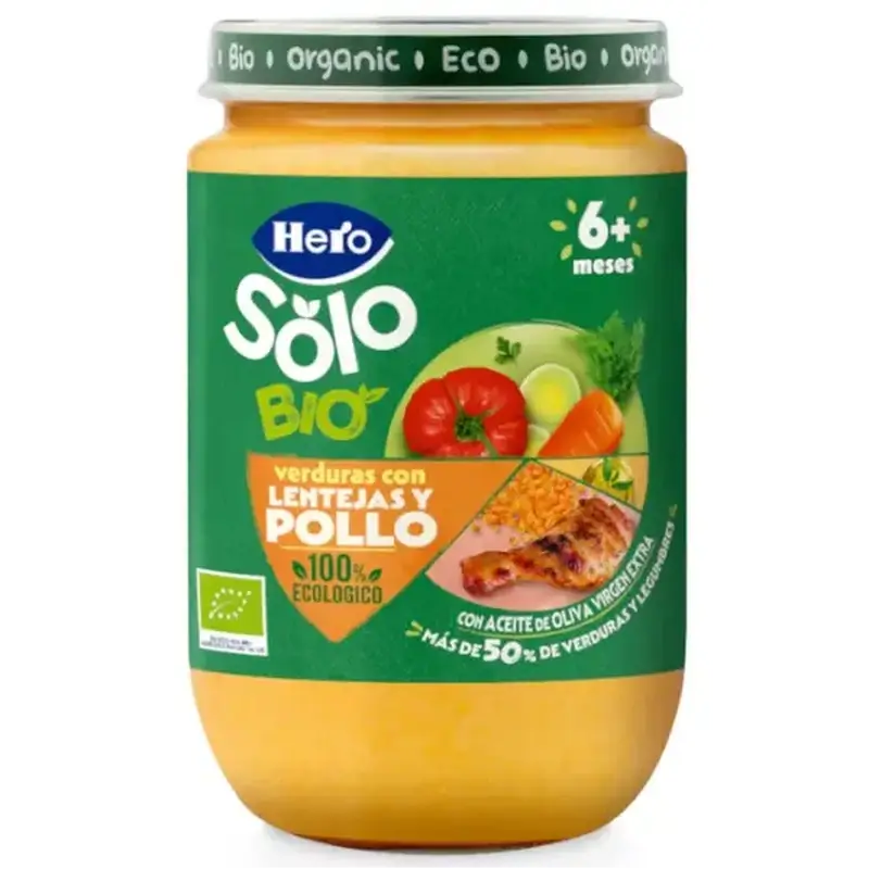 Hero Baby Eco Frasco Só Vegetais com Lentilhas e Frango ECO +6m 190g