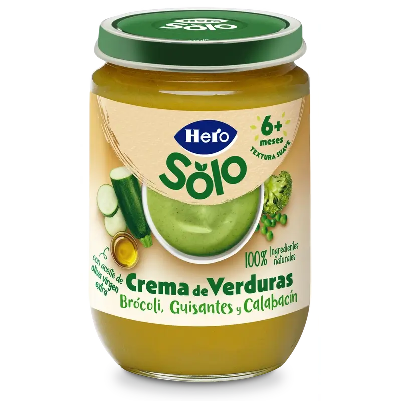 Hero Solo Sopa de Creme de Legumes, Brócolos, Ervilhas e Courgette , 190 g