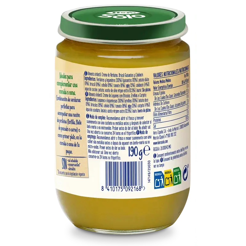 Hero Solo Sopa de Creme de Legumes, Brócolos, Ervilhas e Courgette , 190 g