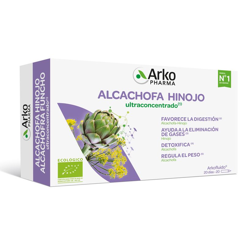 Arkofluido Alcachofra - Funcho Ultraconcentrado 20 Ampolas - Arkopharma