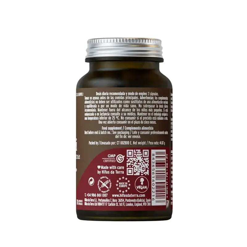 Hyphae Da T Mico-Five Rei Reishi Extract Crystal Jar , 70 cápsulas