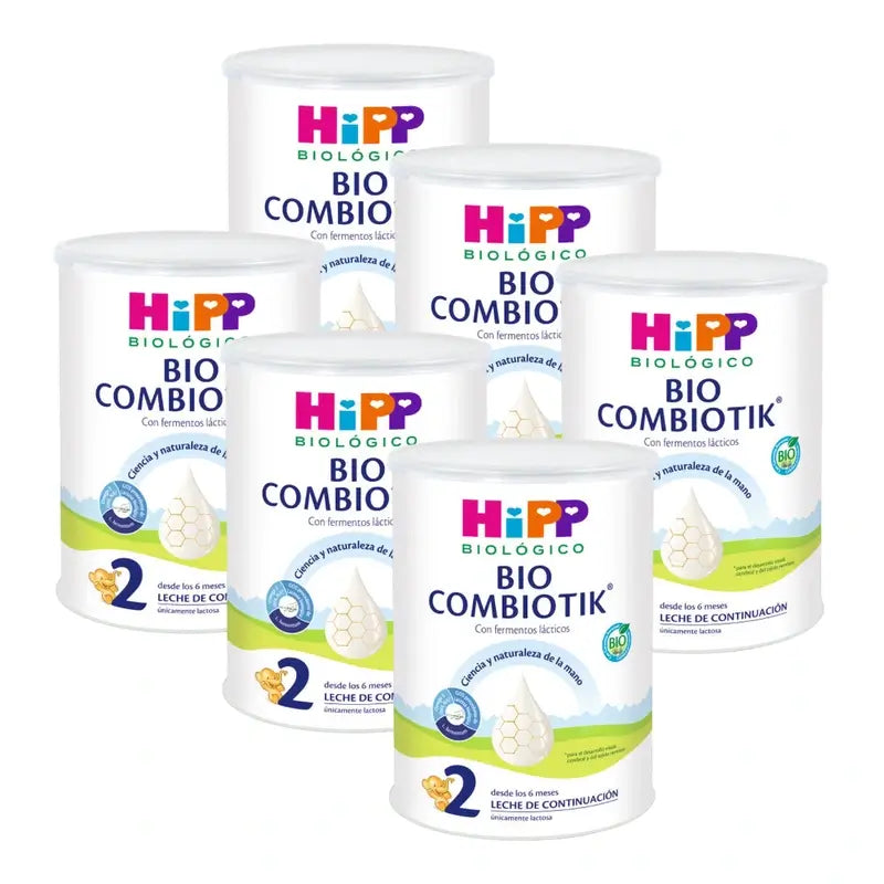 Hipp Combiotik 2, leite em pó, embalagem de 6 x 800 g