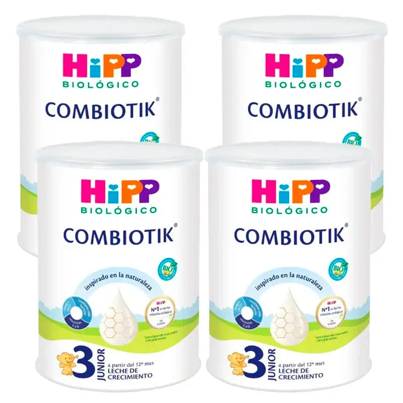 Hipp Combiotik 3, Leite para Crescimento, Embalagem 4 x 800 g