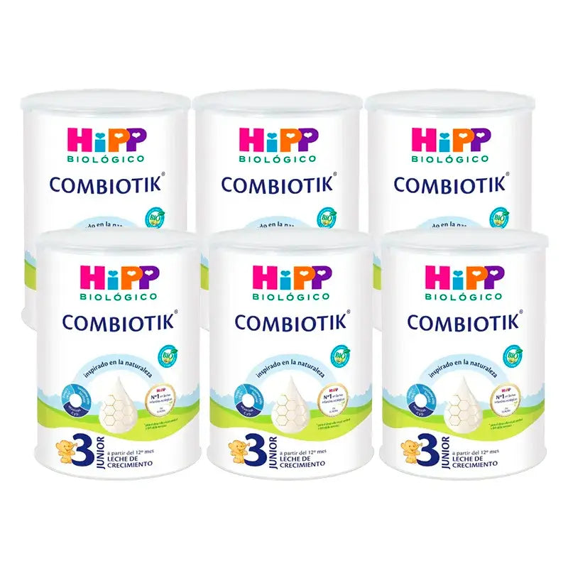 Hipp Combiotik 3, Leite para Crescimento, embalagem de 6 x 800 g