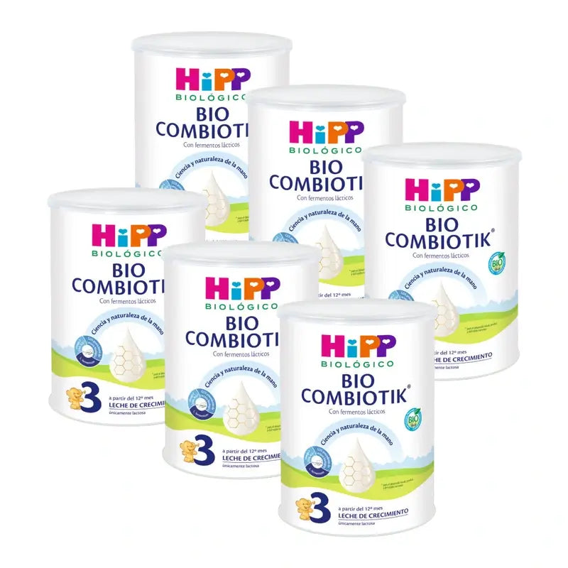 Hipp Combiotik 3, Leite para Crescimento, embalagem de 6 x 800 g