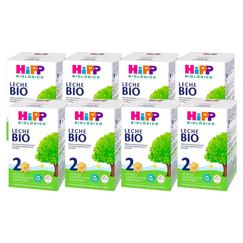 Hipp Milk 2 Organic Continuation, embalagem 8 x 600 g