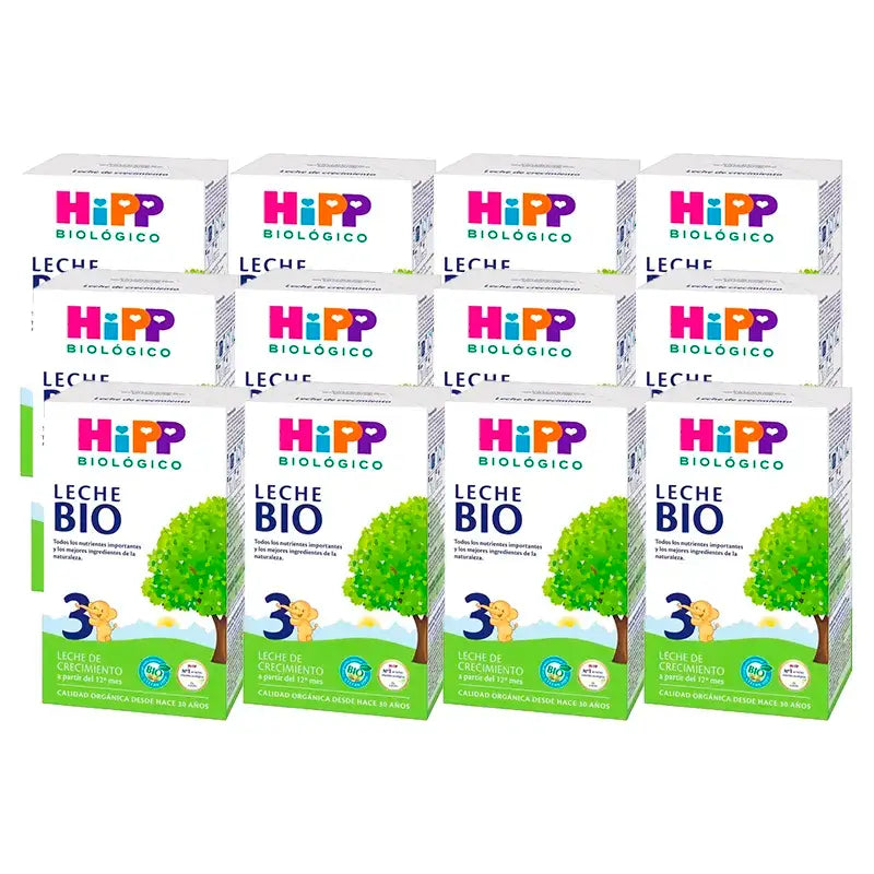 Hipp Organic Growing Up Milk 3, embalagem de 12 x 500 g
