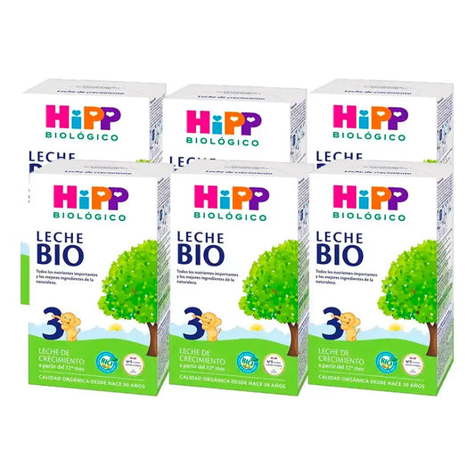 Hipp Organic Growing Up Milk 3, embalagem de 6 x 500 g