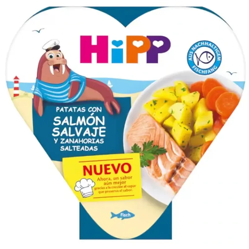 Hipp Cenouras e Batatas com Salmão Selvagem, 250 G