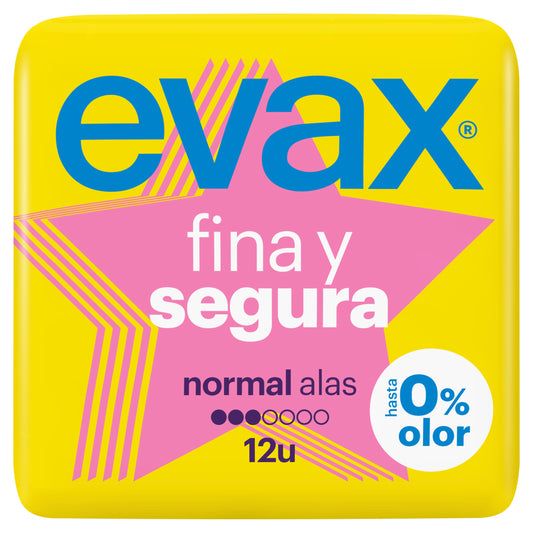Evax Thin & Safe Compressas Normal Com Asas , 12 unidades