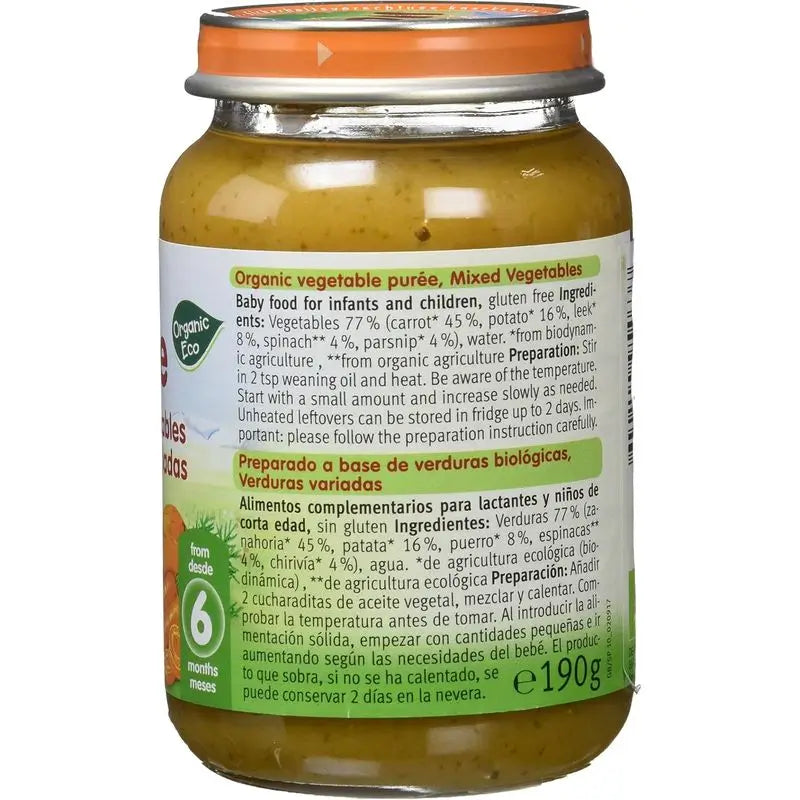 Frasco de legumes mistos Holle, 6 unidades
