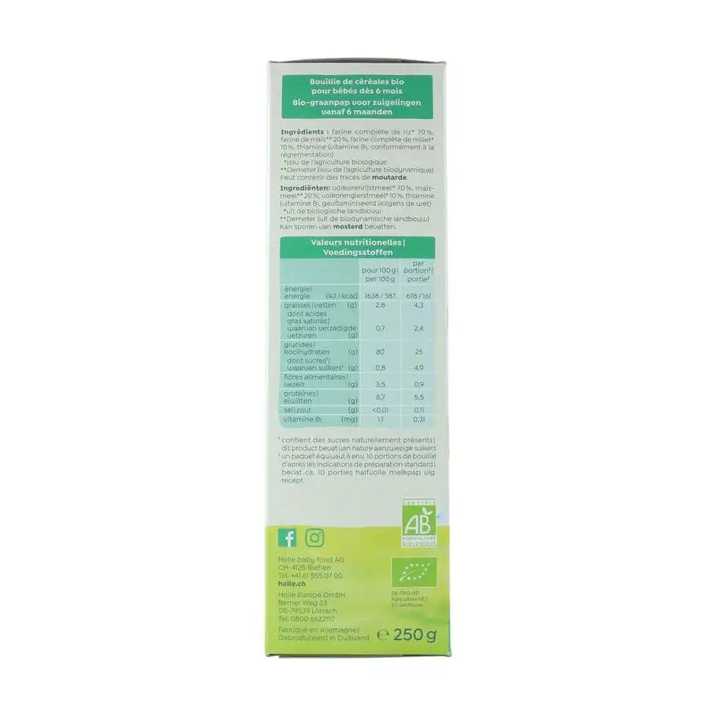 Holle Bio Papilla Integral de Tres Cereales