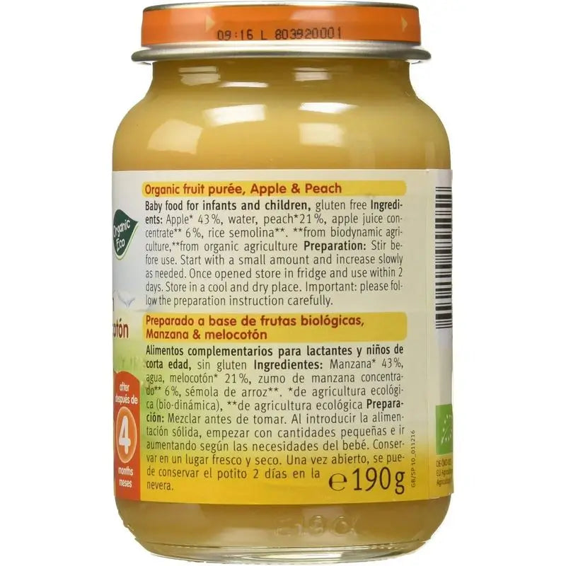 Frasco de maçã e pêssego Holle