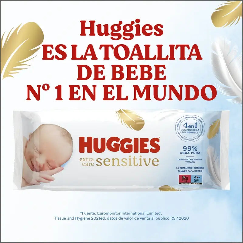 Toalhetes Huggies Extra Care Sensitive , 144 unidades