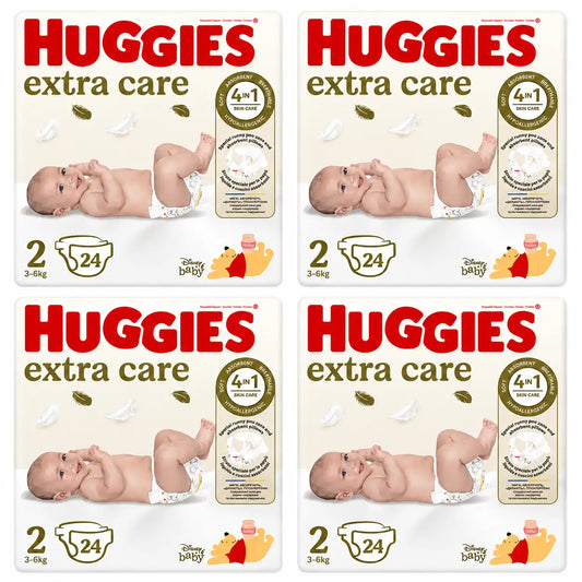 Fralda para bebé Huggies Extra Care Tamanho 2 (3-6 Kg) Disney, 24 unidades, embalagem 4