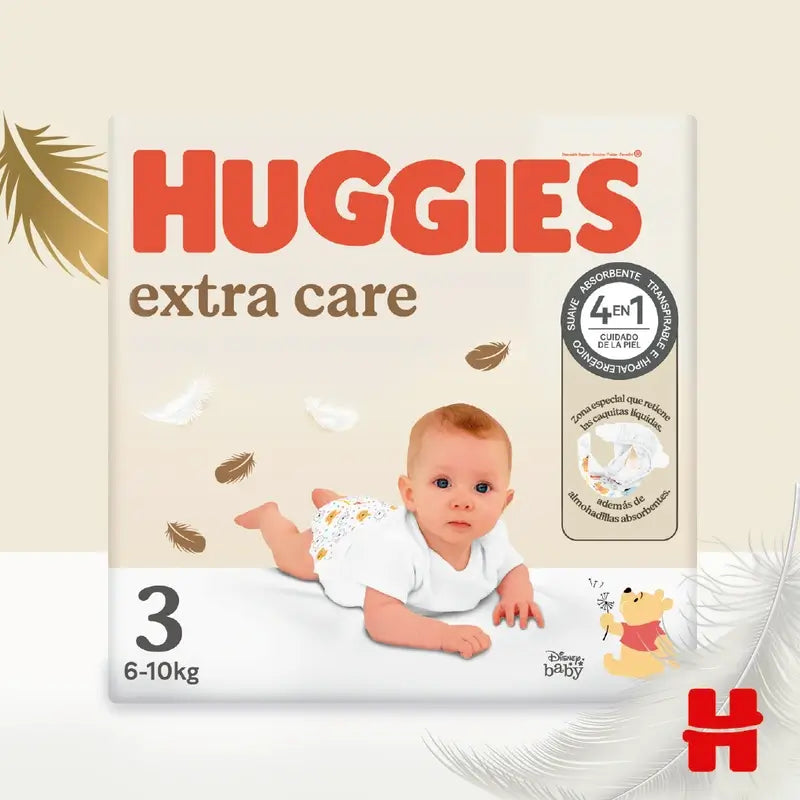 Fralda Huggies Extra Care Tamanho 3 (5-9Kg) , 40 unidades
