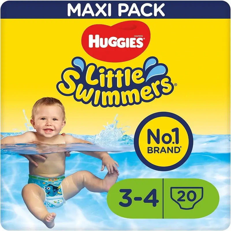 Fraldas de banho Huggies Little Swimmers tamanho 3-4, 20 unidades.