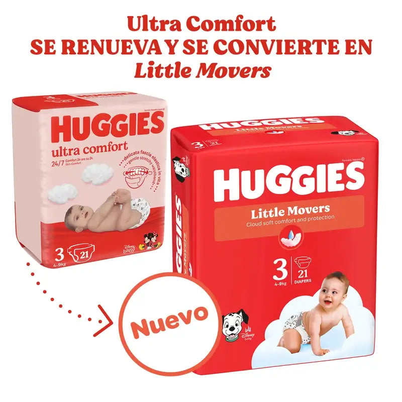 Huggies Little Movers Tamanho 6 (15-30 Kg) Fralda de bebé Disney, 102 unidades