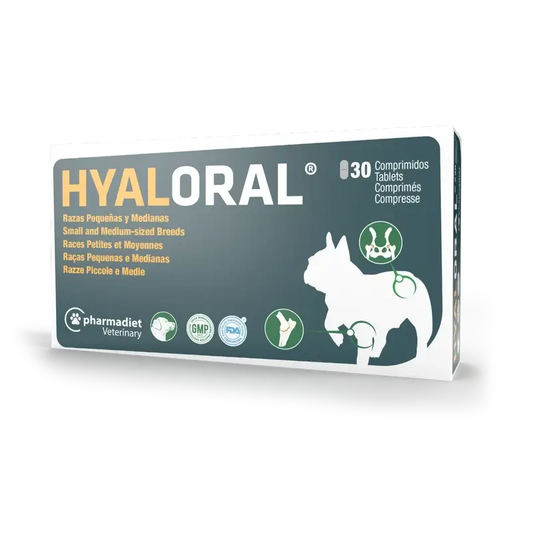 Hyaloral Cães de Raça Pequena e Média, 30 comprimidos