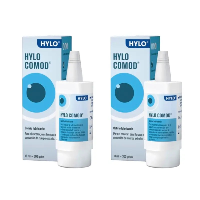 Hylo Comod Eye Drops 10 ml, embalagem de 2