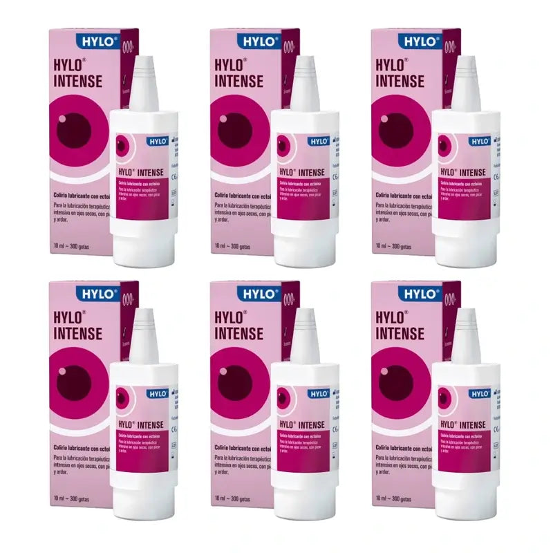 Hylo Intense Eye Drops 10 ml, embalagem de 6