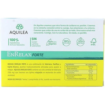 Aquilea Enrelax Forte 500 mg Valeriana + Espinheiro-alvar + Maracujá, 30 comprimidos