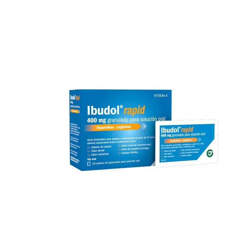 Ibudol Rapid, 400mg 20 saquetas granuladas para solução oral