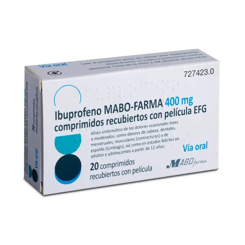 Ibuprofeno Mabo-Farma 400 mg comprimidos revestidos por película Efg, 20 comprimidos
