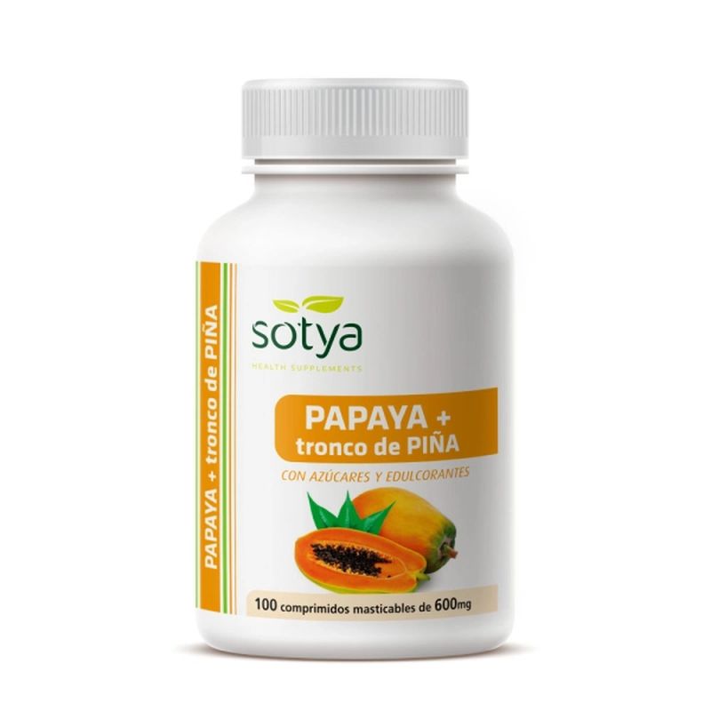 Sotya Papaia + Caule de Ananás 600 Mg, 100 Comprimidos