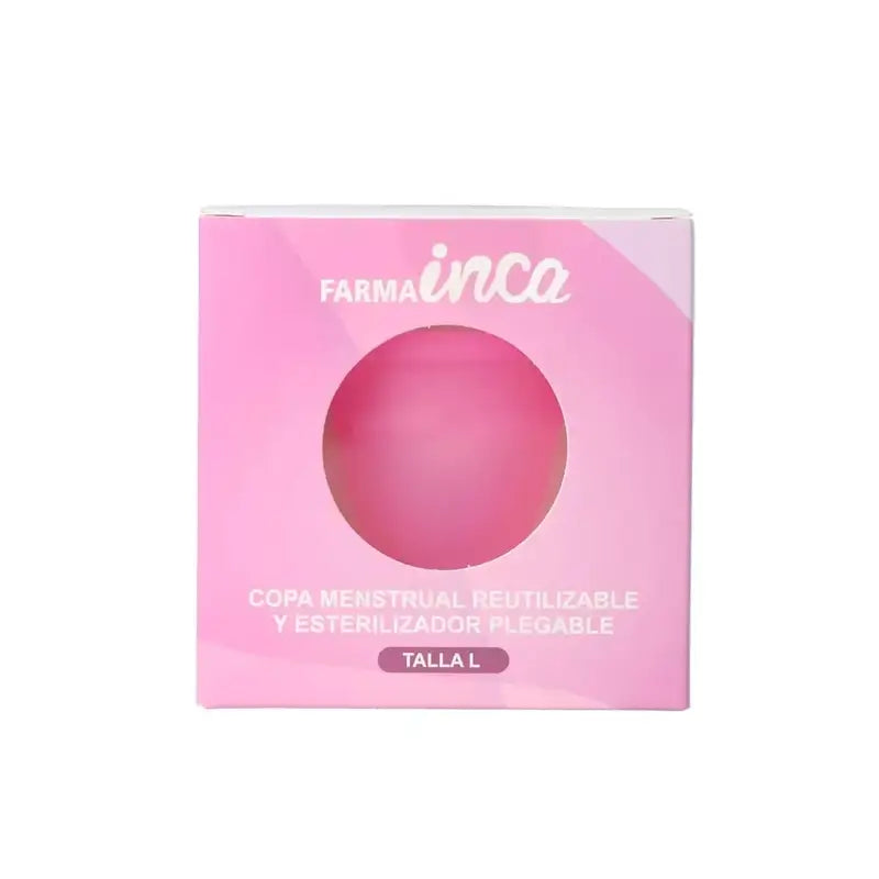 Copo menstrual reutilizável e esterilizador desdobrável Inca tamanho L